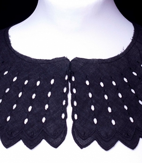 Brodiere Anglais Lace Collar Black